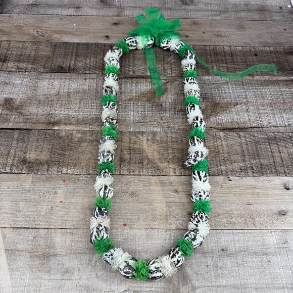 Hawaiian Kukui Nut Lei Graduation Wedding Bead Necklace - Picture 1 of 5